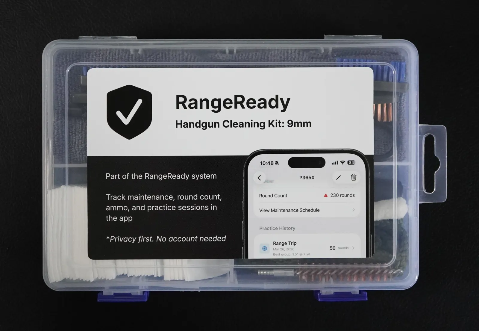RoundKeep 9mm Handgun Cleaning Kit — branded packaging