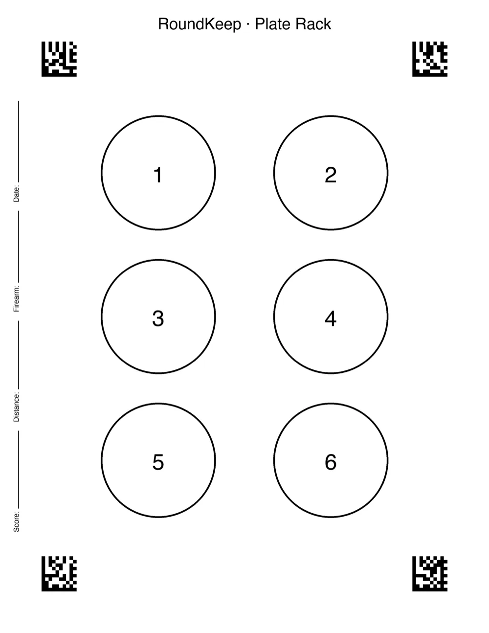 Plate Rack Target — free printable target PDF