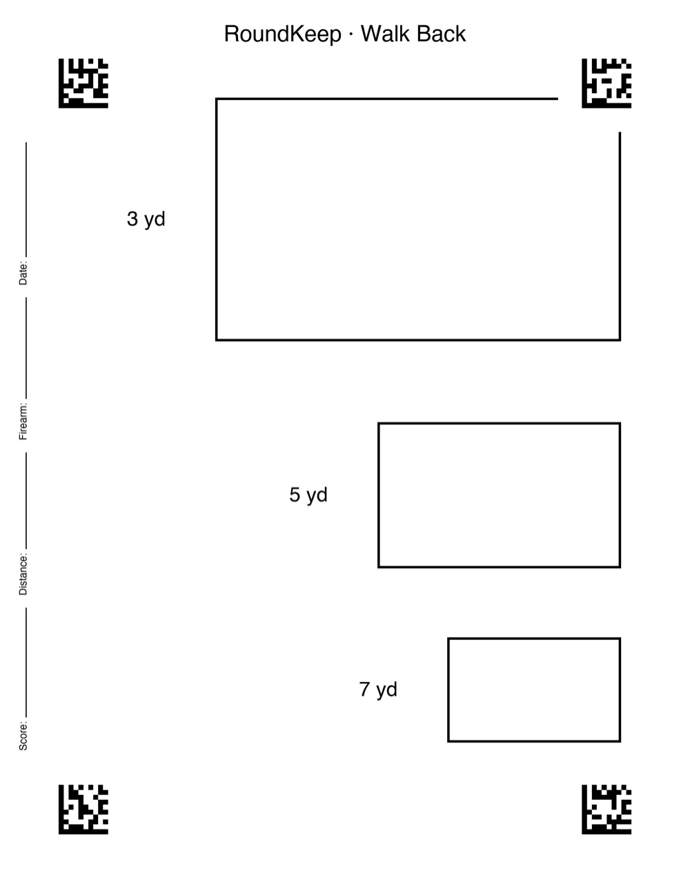 Walk Back Drill Target — free printable target PDF